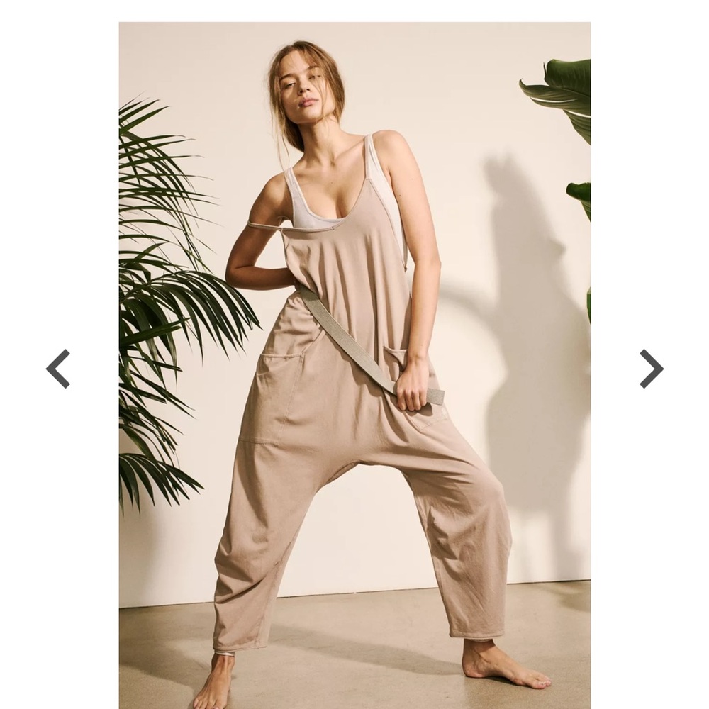 Free People Movement Hot Shot Onesie Stylish light tan  Jumpsuit for Women